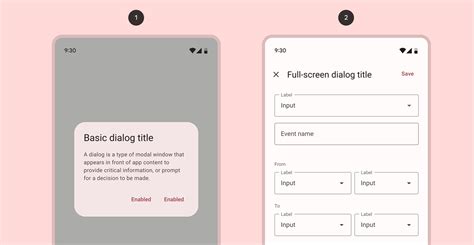 Dialog material ui  For example, users can listen to multiple ringtones but only make a final selection upon touching “OK”