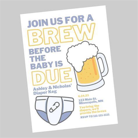 Diaper keg ideas  Men's Baby Shower Dadchelor Beer and BBQ Party Invitation