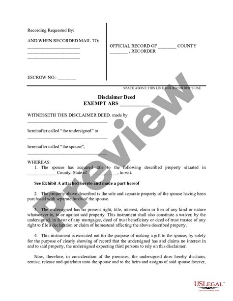 Disclaimer deed and divorce in arizona  Often, the largest assets most people have when they retrieve divorced are my house and retirement