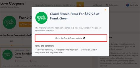 Discount code for frank green  Australian Coupons are here to help you make your money go further