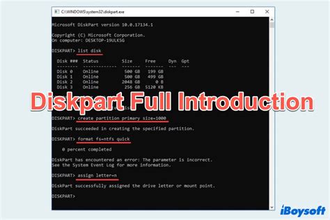 Diskpart instructions  Type LIST DISK and press enter