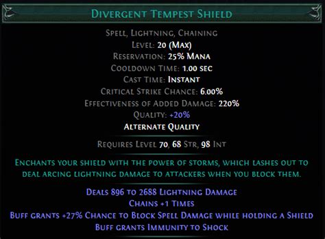 Divergent tempest shield  Molten Shell