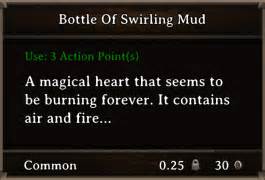 Divinity 2 bottle of swirling mud  where is it? is it even in the game? are there other recipes where i can use the bottle of swirling mud? can't find anything about it, and there's nothing in the guides about the recipe