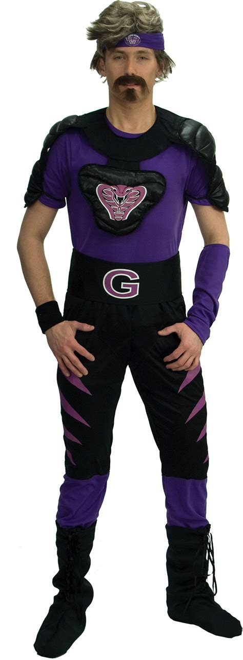 Dodgeball cobras costume Globo Gym Purple Cobras Costume White Goodman Halloween Movie Sports Uniform Outfit Group Team Cosplay Body Suit Gift (6