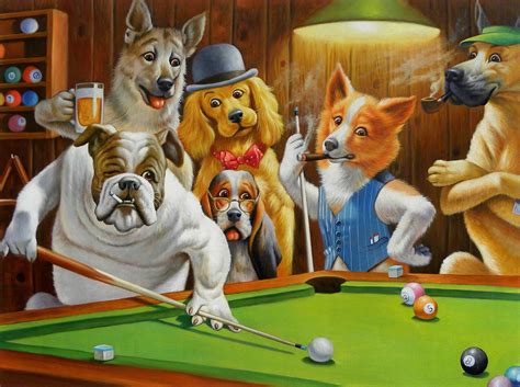 Dogs playing pool picture 8