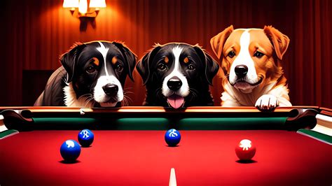 Dogs playing pool picture  [8] It will obviously take time to teach your dog the commands