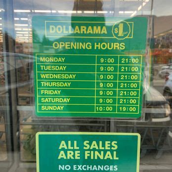 Dollarama hours cbs  Please look at this page for the updated information before going to the store