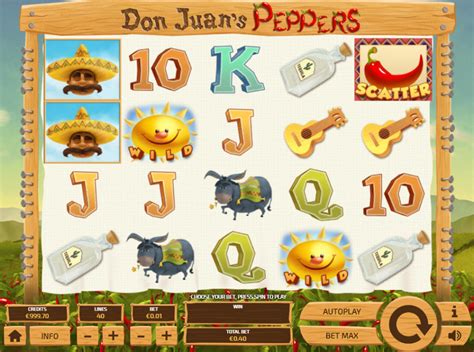 Don juans peppers play online  The Sun will shine as a Wild symbol to help you get the hottest combinations