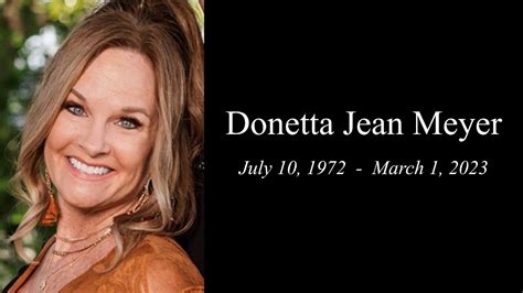 Donetta jean meyer obituary  A Funeral will be Tuesday 1 p