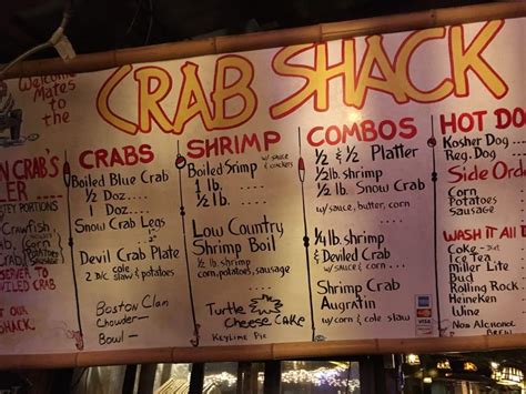 Dottie's crab shack menu 99