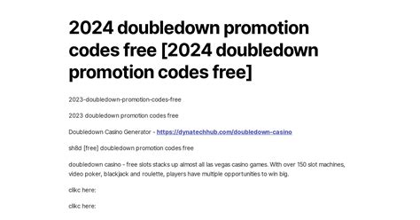 Doubledown promotion codes "