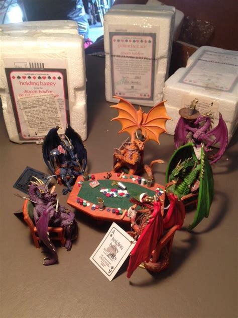 Dragon hold'em or fold'em collection Hamilton Collection Dragon Hold Em Or Fold Em Holding Harry Figurine Poker Approximately 3