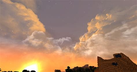 Dramatic sky texture pack  This pack works with any other resource pack, just simply add it over the other pack on the selection screen! This pack also causes no lag, none at all, so even the simplest of computers and laptops can use it easily without