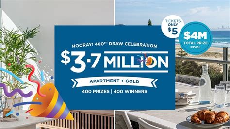 Draw 406 rsl art union 7M Apartment! Imagine winning $20,000 a month in gold for 15 years*, or a $3