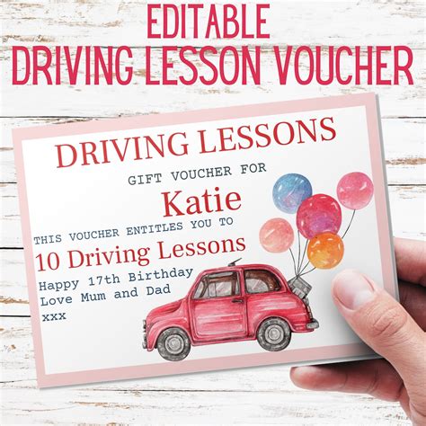 Driving lesson voucher template 49