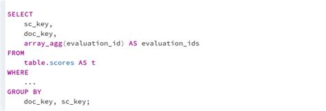 Duckdb array_agg with t1 as ( 
select c1, 
array_agg(c5) OVER w7 as yester7day, 
array_agg(c5) OVER w6 as yester6day, 
array_agg(c5) OVER w5 as yester5day, 
array_agg(c5) OVER w4 as yester4day, 
c5 as today from his 
window 
w7 as ( order by c1 ROWS BETWEEN 7 PRECEDING AND -1 FOLLOWING ), 
w6 as ( order by c1