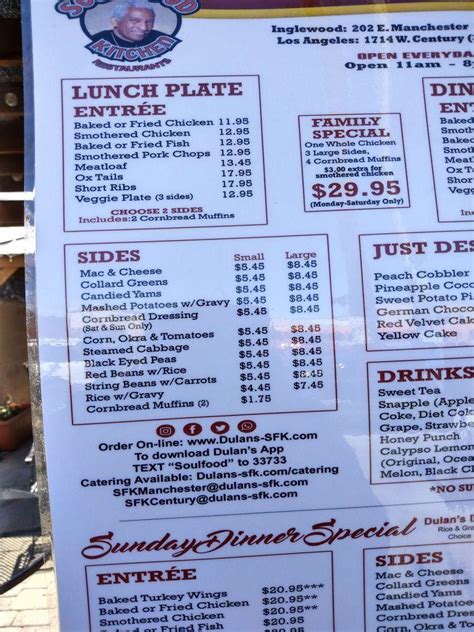 Dulan's on crenshaw menu  With our large portions, you can eat here for lunch and still have leftovers for dinner -- that is, if you can resist not eating every last bite