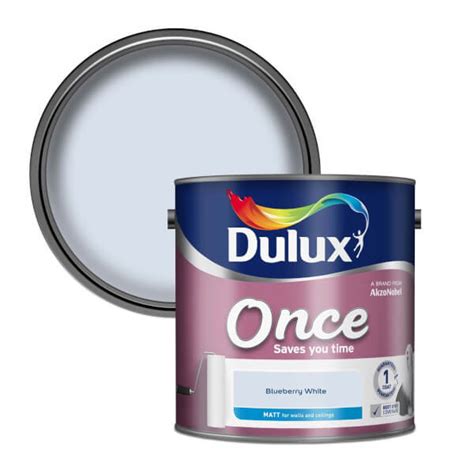 Dulux once blueberry white 4 out of 5 stars (528)Dulux Once Matt Emulsion Paint For Walls And Ceilings - Blueberry White 2