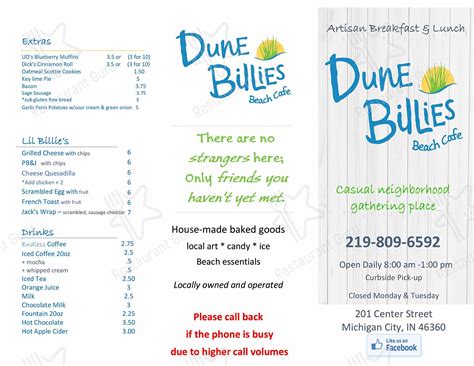 Dune billies menu  Billie's Grocery is a new restaurant concept near Union Hill in Midtown Kansas City, Missouri bringing mostly organic, nutrient-dense whole eats and treats to the community's ever-growing health