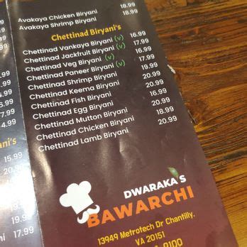 Dwaraka's bawarchi indian kitchen menu  45