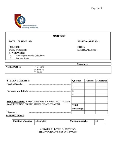 2024 EDS216A MAIN TEST MEMO - MAIN TEST DATE: 09 JUNE …