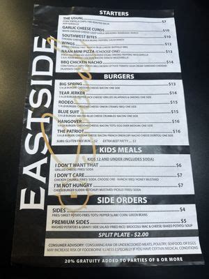 Eastside social neosho, mo menu  Orders through Toast are commission free and go directly to this restaurant