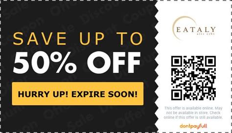 Eataly promo code  Take 10% off a midsize rental