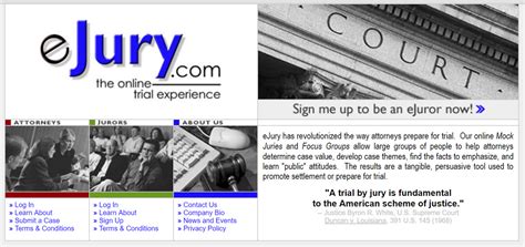 Ejury.com reviews  You will be checked-in and given an orientation on the juror