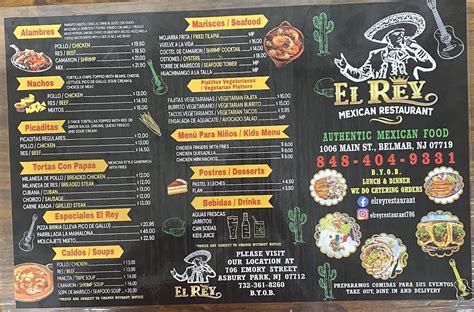 El rey mexican restaurant belmar menu  Plan your road trip to El Rey Mexican Restaurant in NJ with Roadtrippers