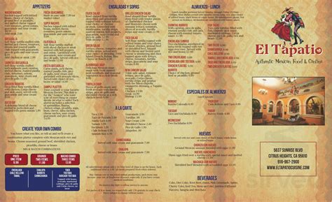 El tapatio citrus heights menu  Enjoy great authentic Mexican cuisine when you come to visit Coco Loco Mexican Restaurant! We treat