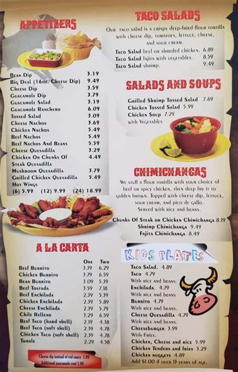 El toro amory ms menu  Restaurants