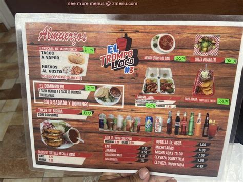 El trompo loco jacinto city menu  Probably won't order from them again