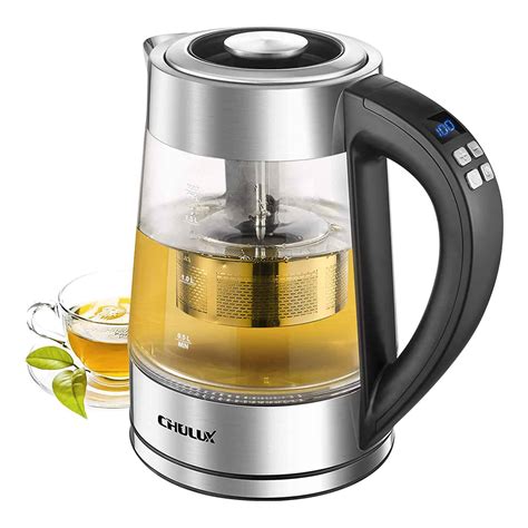 Chefman 1.8L Electric Stainless Steel Kettle with Lighted Water Level  Indicator,Digital Control,1500W