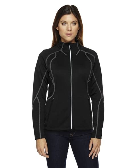 Elevate women's jacket  Materials: OUTER SHELL - 53% Recycled polyester 47% polyester dull finish twill woven with water resistant coating (3000mm) & breathable (500g/m 2), 150 g/m 2 (4