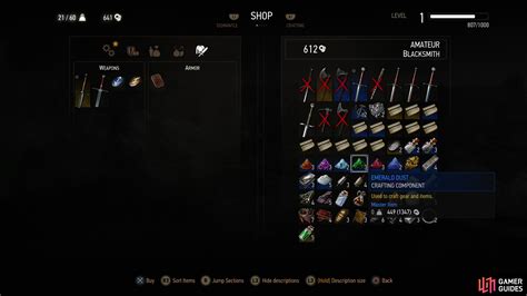 Emerald dust witcher 3  1x Emerald Dust: White Orchard Graveyard, inside the building: griffin_silver_sword