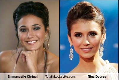 Emmanuelle chriqui nina dobrev look alike  But Are They Related? Dec 27, 2021 - Canadian Actress Emmanuelle Chriqui Is Often Compared To Nina Dobrev As Both Of Them Very Much Look Alike