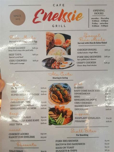 Enelssie menu  Find your local store & menu