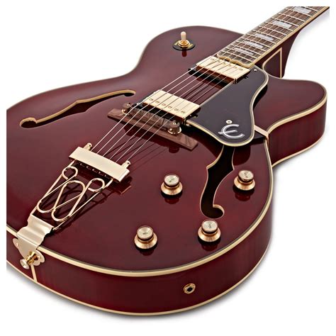 Epiphone semi hollow body guitars  Semi-hollowbody Electric Guitar with Mahogany Body, Maple Top, Maple Neck, Rosewood Fingerboard, and 2 Single-coil Pickups - Antique Natural