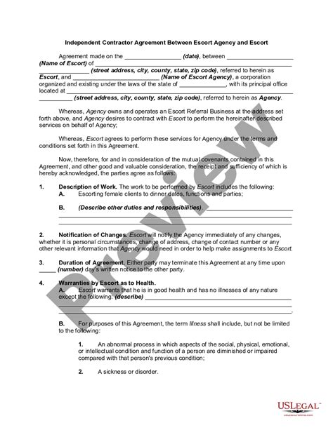 Escort contract agreement 1The Client hereby engages the Contractor, and the Contractor hereby accepts such engagement, to serve as an independent contractor to provide certain security guard and related services to the Client on the terms and conditions set forth in this Agreement