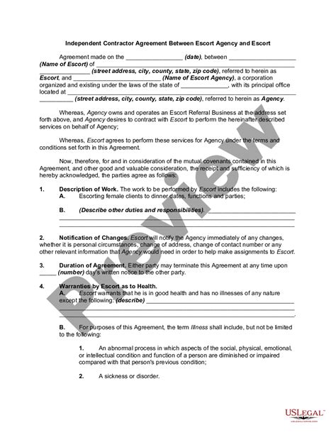 Escort independent contractor agreement  It’s one of the few legit