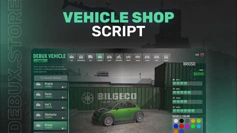 Esx vehicle shop fivem  AUTOMATIC SHOP: Each buyer will have the option to set how they want the store to be running, they can choose for the store to be fully automated or managed by a player with a job