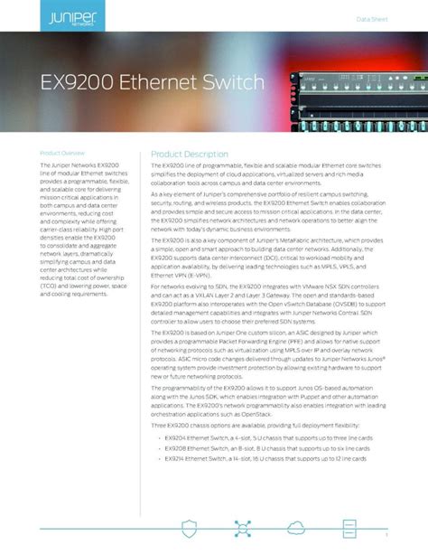 Ex9200 ethernet datasheet  List Price: $94,500