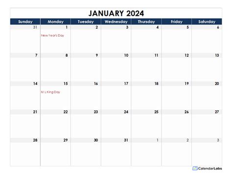 2024 Excel Monthly Calendar
