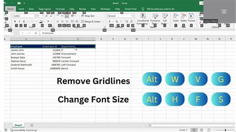 Excel remove gridlines shortcut  You can select it and delete it if desired