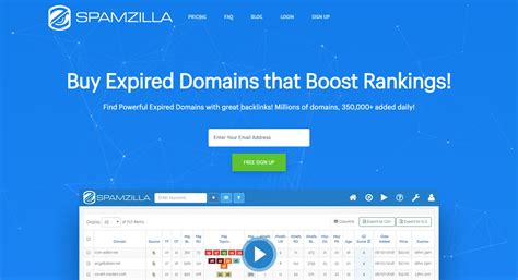 Expired domains moz collumn  So as you can see each of the domains have a result and an SZ score