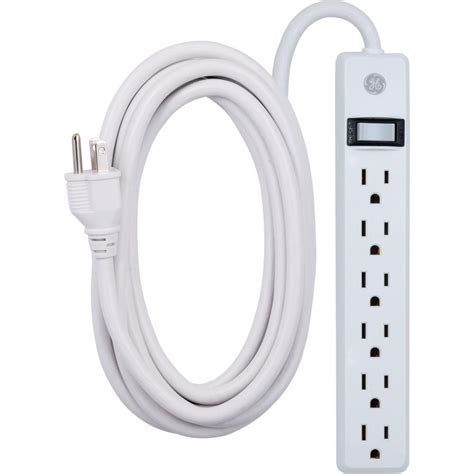 GE 4-Outlet Power Strip with Twist-To-Close Safety Outlet Covers, Gray