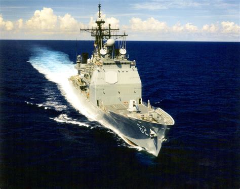 Extranet cg62  22, 2003) -- The guided missile cruiser USS Chancellorsville (CG 62) leads the People’s Liberation Army Navy (PLAN) guided missile destroyer Shenzhen (DDG 167) into Apra Harbor, Guam