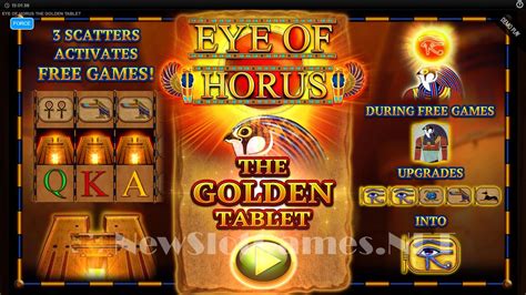 Eye of horus the golden tablet  Although there isn’t anything extraordinary in this addition, it is still a very well-rounded slot that has enough bonus features to make it worth playing