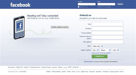 Facebook login prijavi Prijavi se