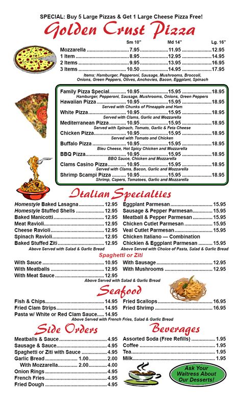 Family pizza restaurant southington menu  105